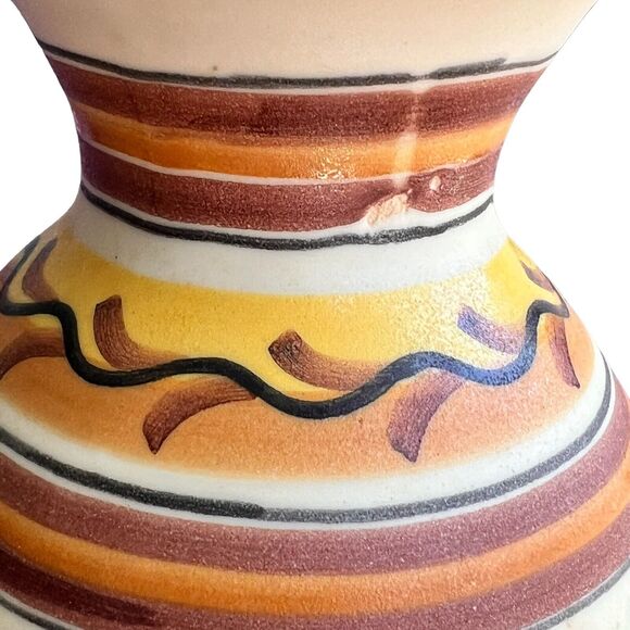Spanish 7” Clay Vase Hand Painted Decorative Art Pottery Spain Artist Signed SEE - Picture 2 of 12